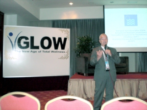 Reinhard Petry from European Spas Association speaking at Glow 2010 in Kuala Lumpur. 